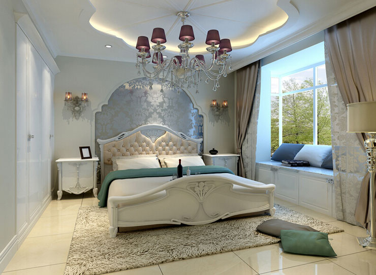 120平欧式浪漫居 华丽丽卧室衣柜图片