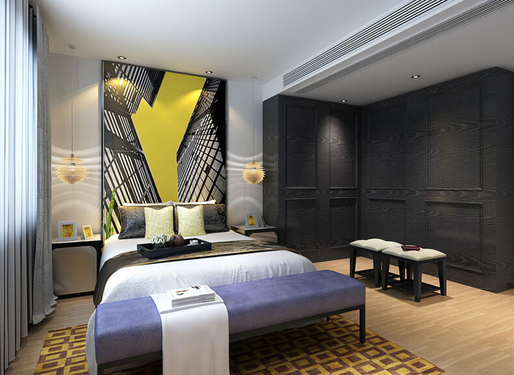 时尚转角衣柜效果图 最强劲卧室装修案例