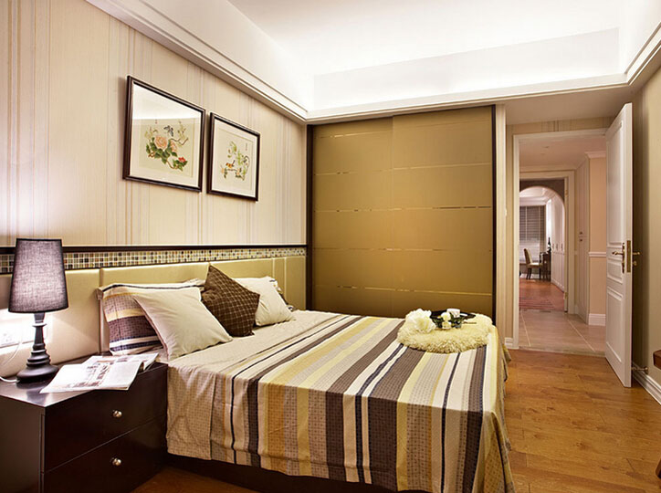 魅力简约风格衣柜设计图 93㎡温馨三口家