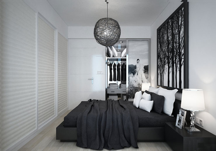 现代简约黑白元素结合 打造幸福衣柜图片