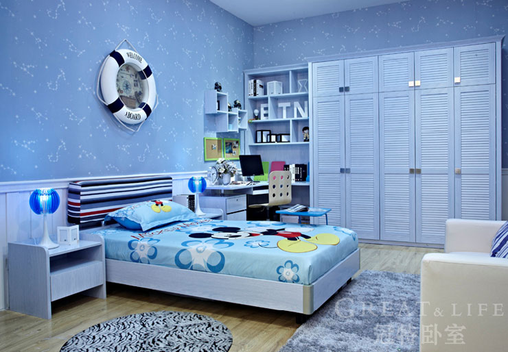 冠特儿童健康卧室衣柜图片 小清新休闲住宅
