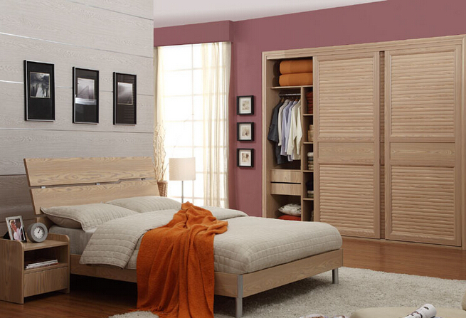 雅百宝金橡木语时尚移门衣柜效果图 自然舒适