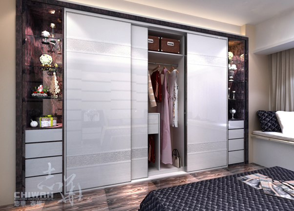 80平两居室新装修 极简卧室衣柜效果图