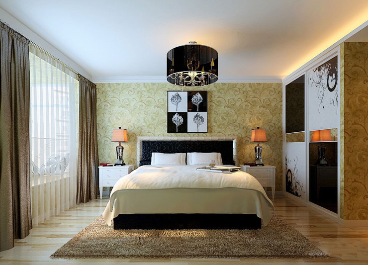 现代主卧衣柜效果图 95平现代时尚家居方案