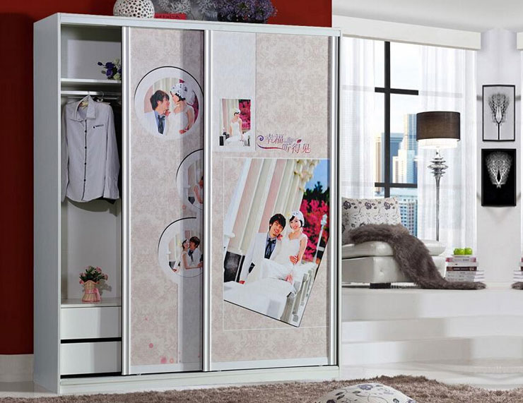 时尚整体衣柜效果图 浪漫人物婚纱照衣柜