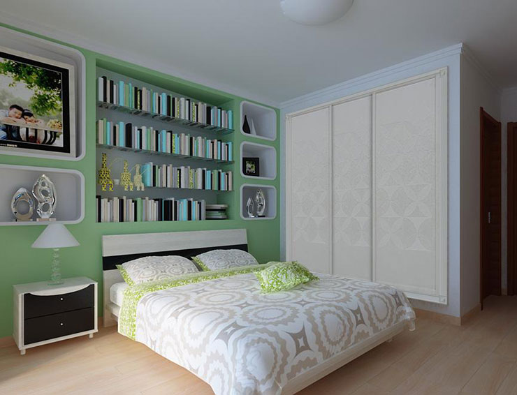 简约英伦推拉门整体衣柜效果图