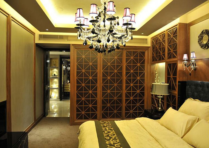 隔断式整体衣柜效果图 现代复古混搭风