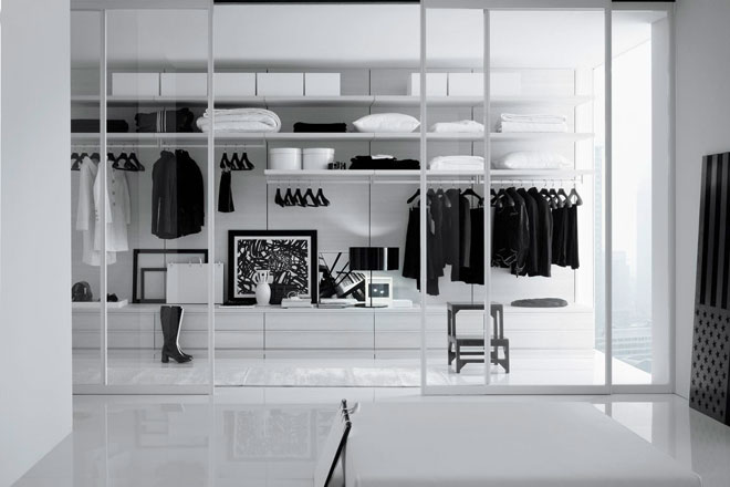 经典步入式衣帽间设计图 白色简约大气公寓