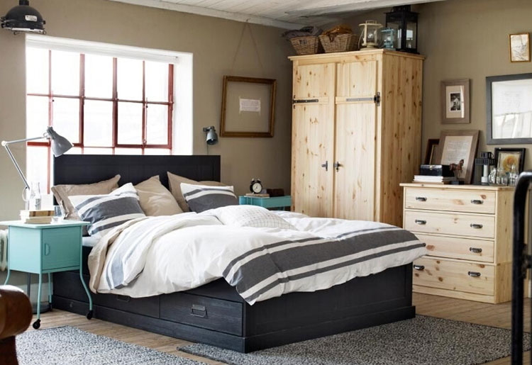 梦想田园大卧室 北美田园原始衣柜图片