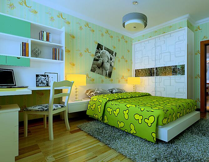 儿童房卧室衣柜设计图案例 时尚可爱范儿十足