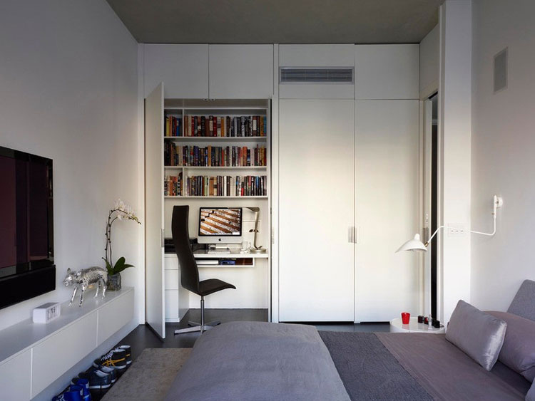 单身金融男的公寓 隐藏式衣柜效果图