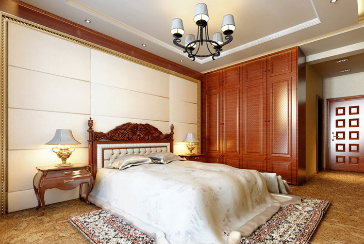 欧式时尚空间 经济实力派实木衣柜效果图