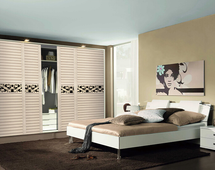 索菲亚冲浪百叶衣柜效果图 打造个性移门衣柜