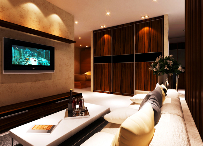 亿尚家居套房系列 现代推拉门衣柜效果图