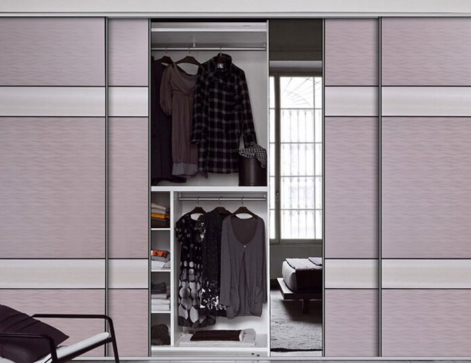 依威衣柜现代幻色琉璃效果图 暖色调超小户型