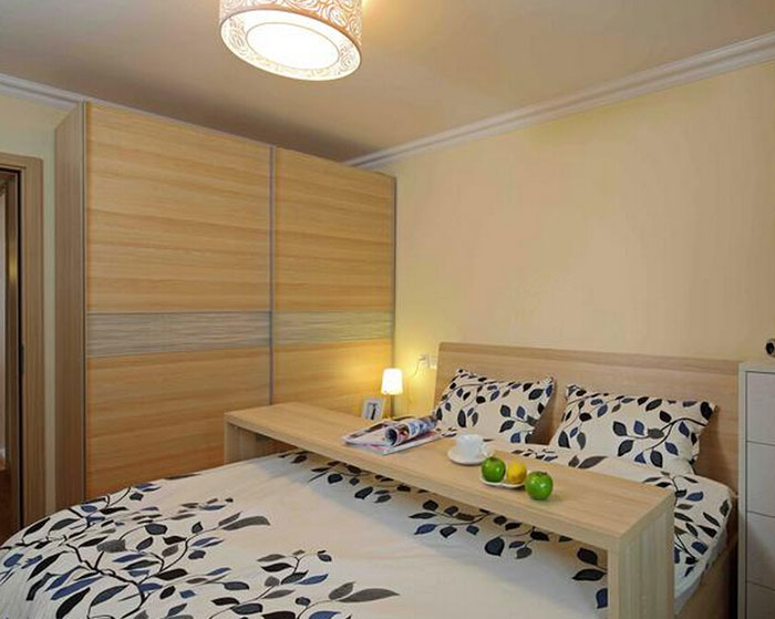 新视觉现代简约风 原木色推拉门衣柜效果图