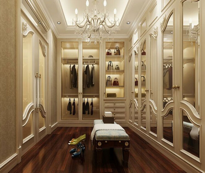 奢华别墅衣柜效果图 坐揽欧式美景