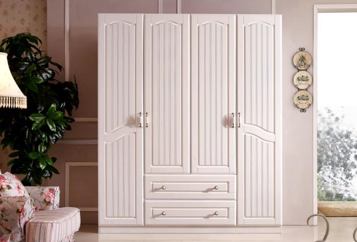 韩式田园风格衣柜设计图  对开门卧室整体大衣橱