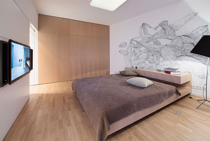 年轻人通透大户型公寓  现代嵌入式衣柜效果图