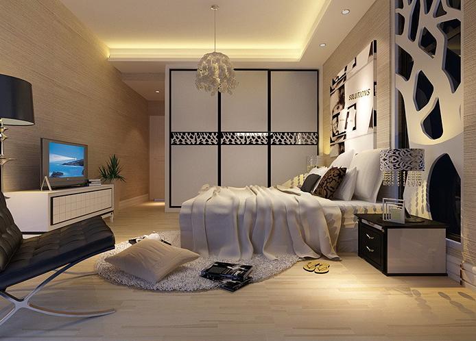 精简搭配时尚家 现代三门衣柜效果图