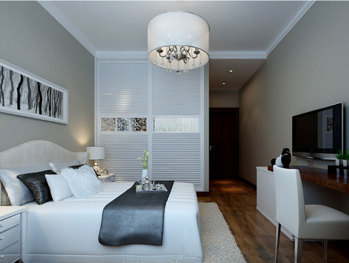 婚房装修既温馨又省钱 亮白通透卧室衣柜图片