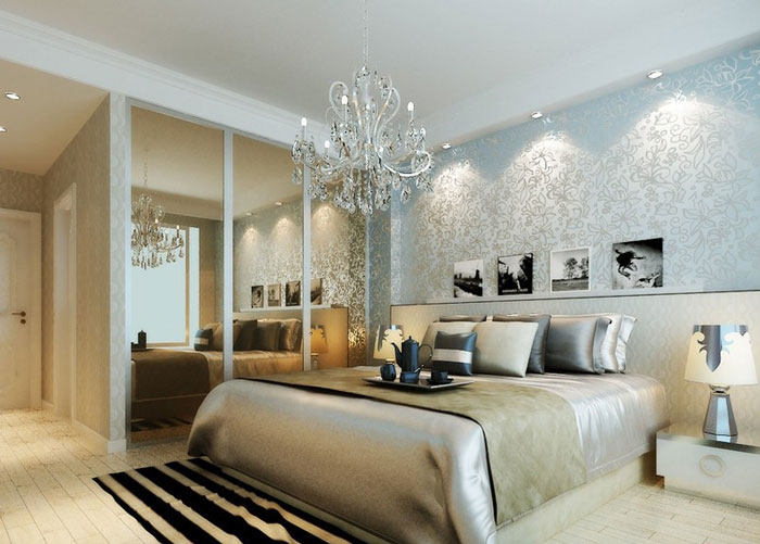 土豪的低调生活 金色推拉门衣柜效果图