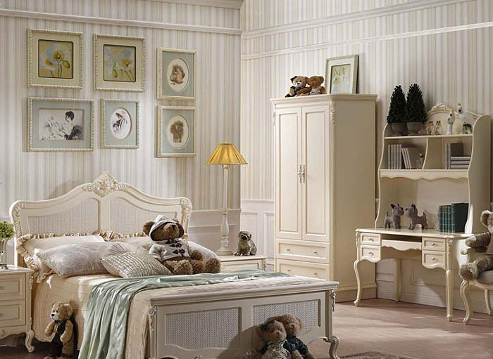 淡雅灵动柔美空间 中高端儿童卧室衣柜图片