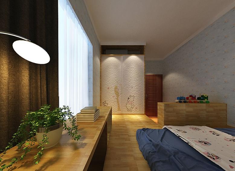 儿童房卧室衣柜效果图 质感温馨日式家装