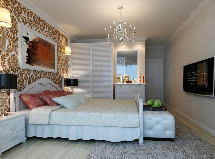 简欧风格卧室衣柜效果图 80后精致打造婚房