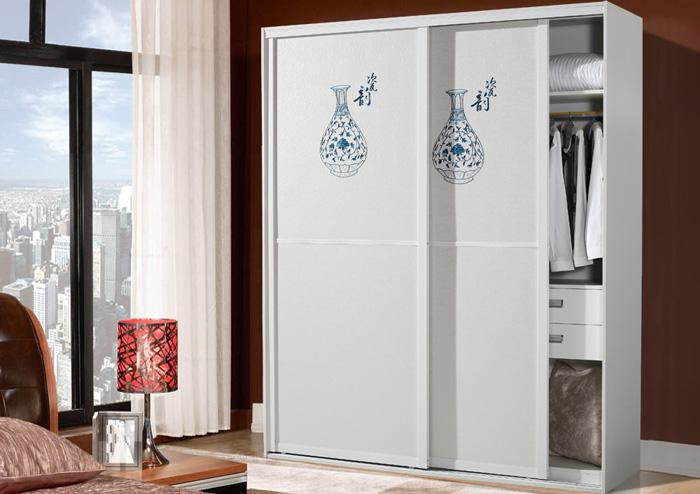 中国风瓷韵移门衣柜效果图 清雅的古典情怀