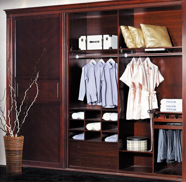 古典苹果木衣柜效果图 收纳着温婉的情怀