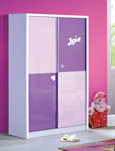 儿童紫色双门衣柜效果图  要时尚更要舒适 