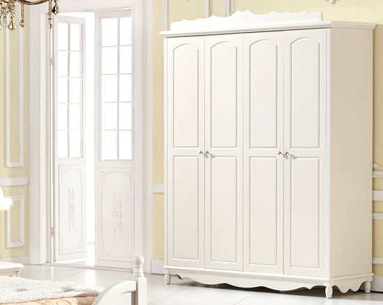 四门田园实木衣柜图片 时尚家居装修方案