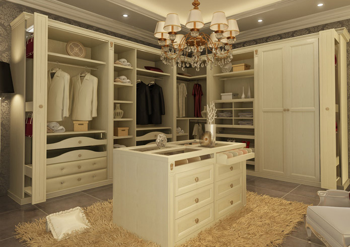 打造唯美更衣空间 欧式风格开放式衣柜效果图