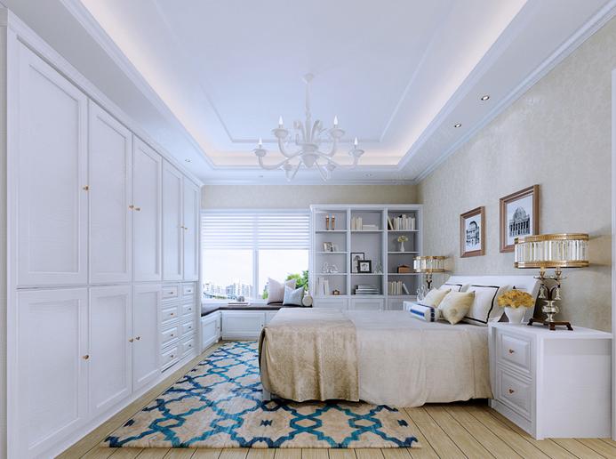 简欧风格整体衣柜效果图 立体拼框小巧而精致