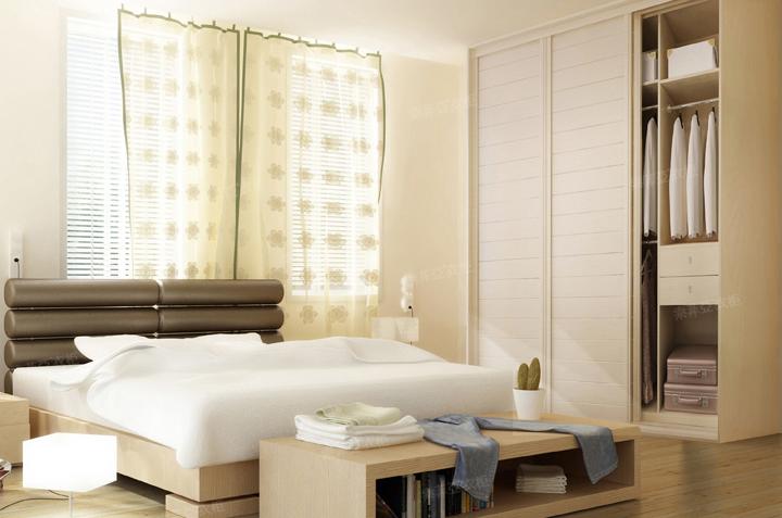 简约温馨现代家 健康舒适大百叶衣柜图片