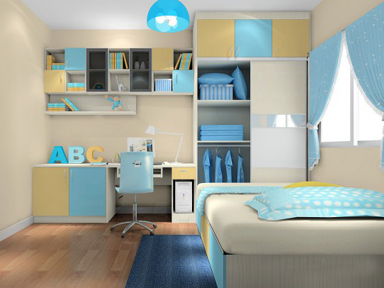 幸福的留白 青少年卧室衣柜效果图 