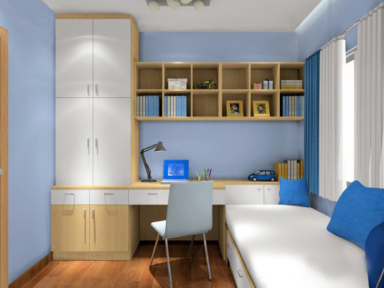 简洁布置效果完美 小户型儿童房衣柜效果图