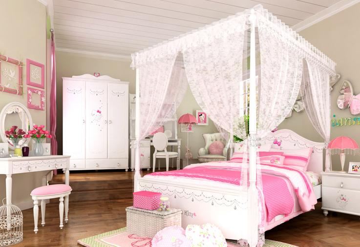 优雅韩式儿童衣柜效果图 置身公主城堡