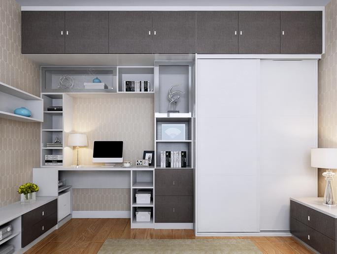 现代推拉门衣柜效果图 撞色设计动感活泼