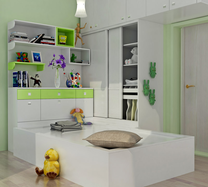 简化空间功能 儿童房衣柜设计图