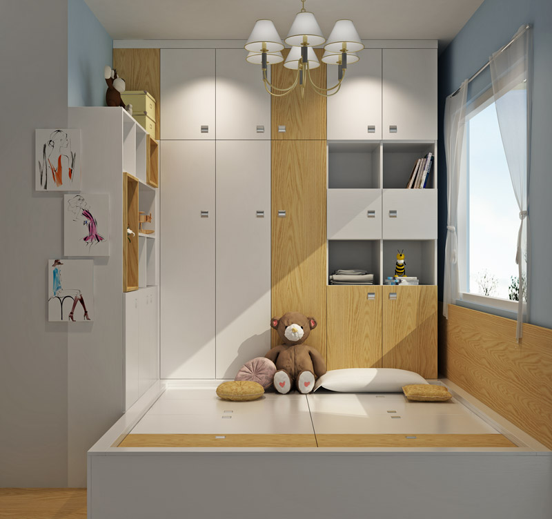 多功能儿童房衣柜效果图 梦开始的地方