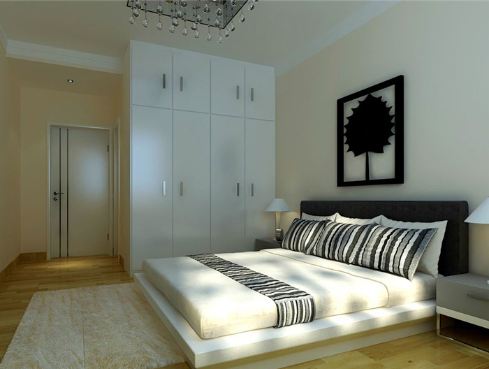 80平简约时尚案例赏析 简约平拉门衣柜设计图