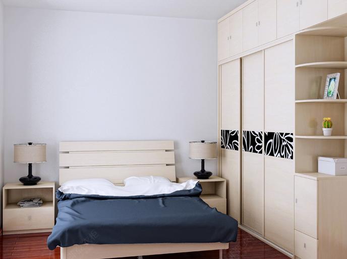 一体空间设计素雅如画 单身公寓衣柜效果图