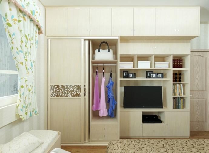 唯美简约欧式衣柜设计图 多功能组合柜