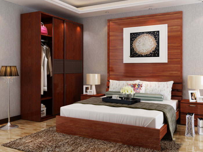 原生态小户型空间设计 老房翻新卧室衣柜效果图