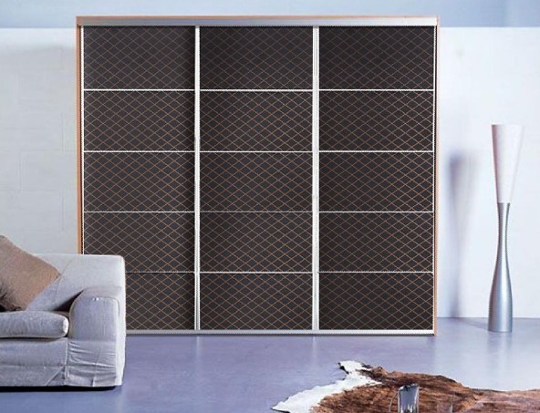 现代皮纹推拉门衣柜效果图 老房子新韵味