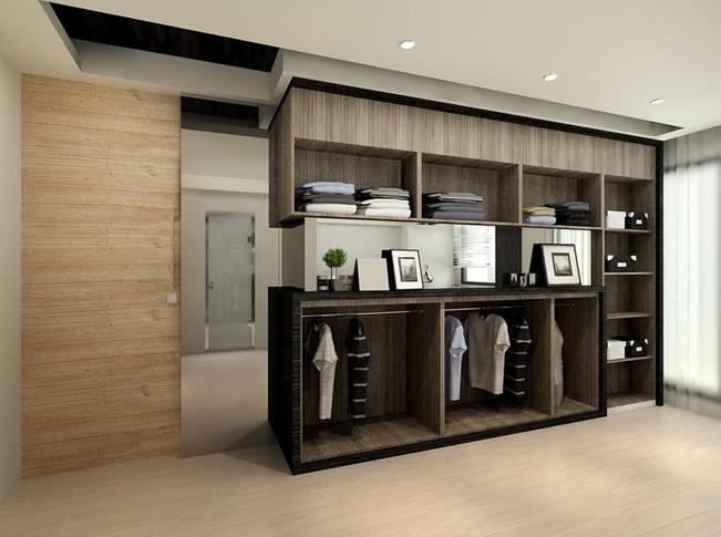 混搭风三室两厅两卫 现代开放式衣柜效果图