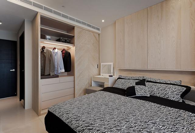 86平米水岸人文风光三居室 文艺范卧室衣柜效果图