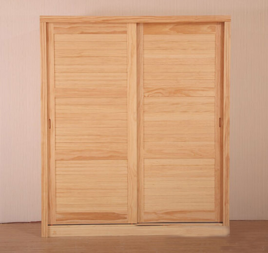 现代推拉门衣柜效果图 木色生活小空间